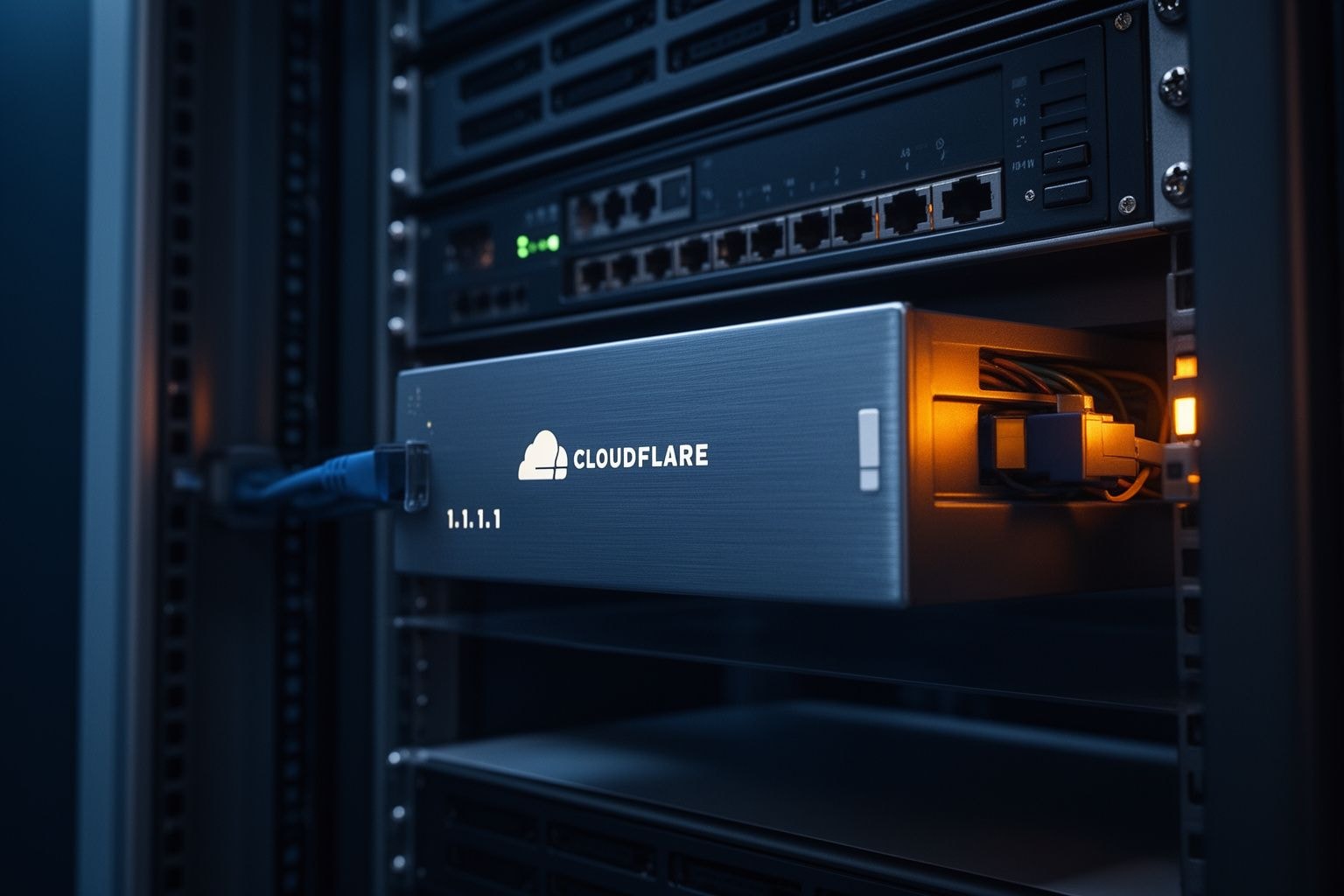 Illustrazione editoriale generata con AI per Cloudflare 1.1.1.1 attiva la verifica DNSSEC post-quantistica con algoritmo ML-DSA-44