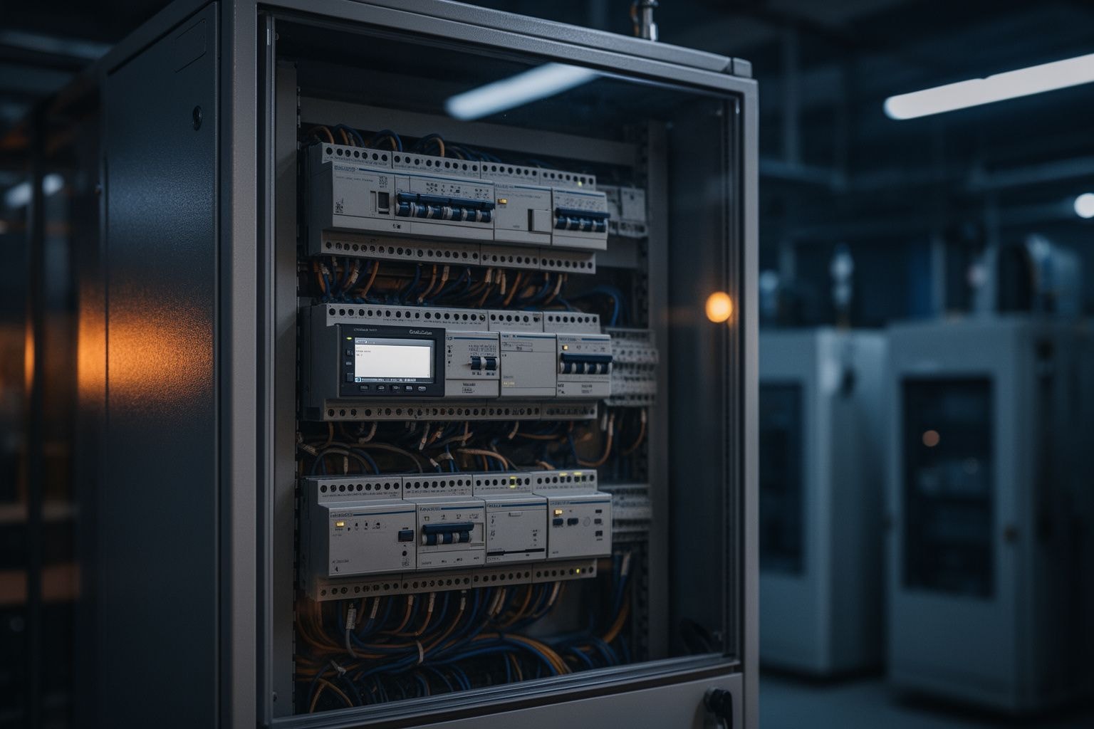 Illustrazione editoriale generata con AI per OpenPLC Runtime v3: vulnerabilità XSS consente il controllo del PLC